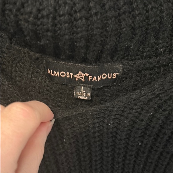 Almost Famous Black Cowl Neck Sweater - Picture 2 of 4